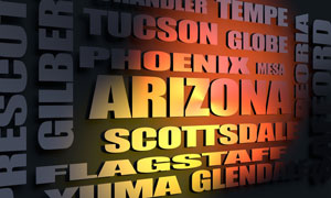 Arizona cities word cloud