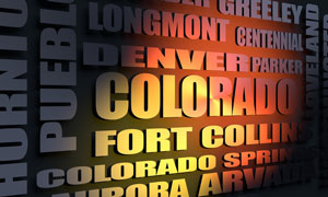 Colorado cities word cloud