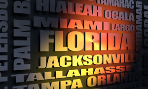 Florida cities word cloud