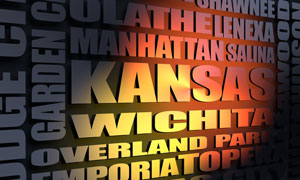 Kansas cities word cloud