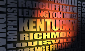 Kentucky cities word cloud