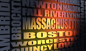 Massachusetts cities word cloud