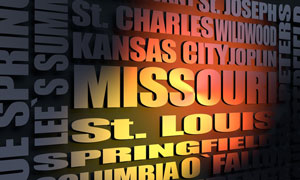 Missouri cities word cloud