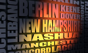 New Hampshire cities word cloud