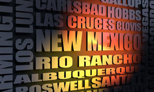 New Mexico cities word cloud