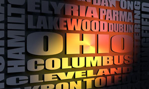 Ohio cities word cloud