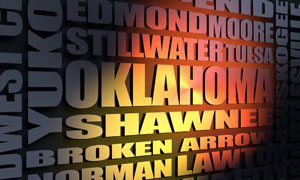 Oklahoma cities word cloud