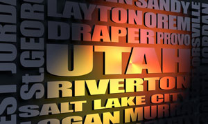 Utah cities word cloud