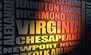 Virginia cities word cloud