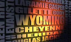 Wyoming cities word cloud