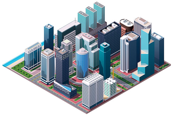 isometric city map